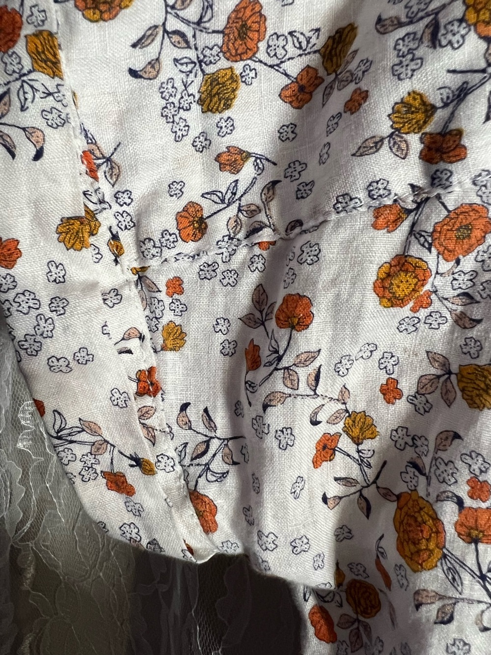 Rachel Zoe 100% Linen Floral Button Down Top Women’s Small - Picture 6 of 6